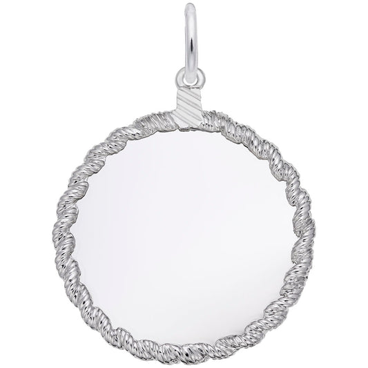 Extra Large Twisted Rope Disc Charm for Personalized Jewelry 4622
