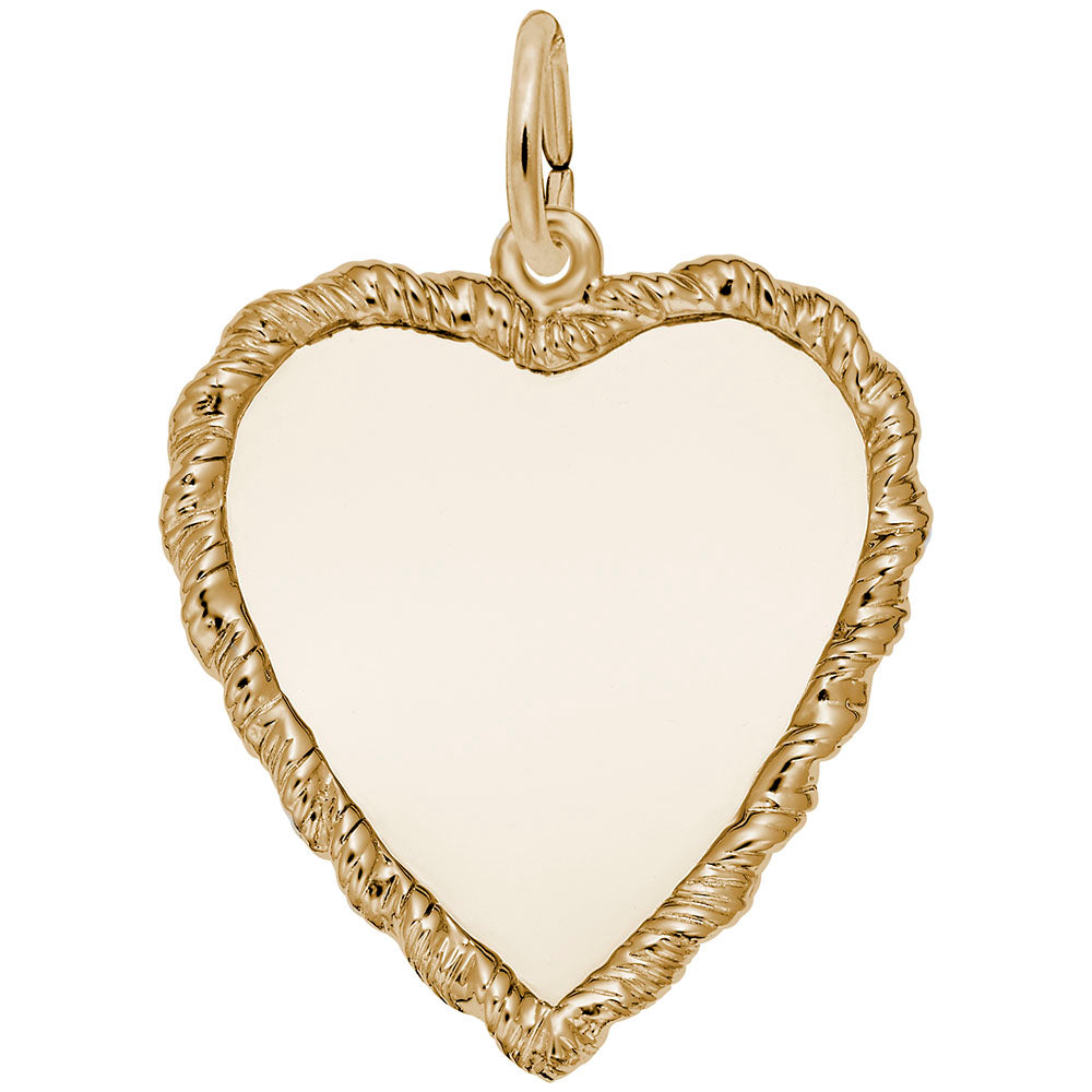 Large Classic Twisted Rope Heart Charm - Elegant Jewelry Accessory 4624