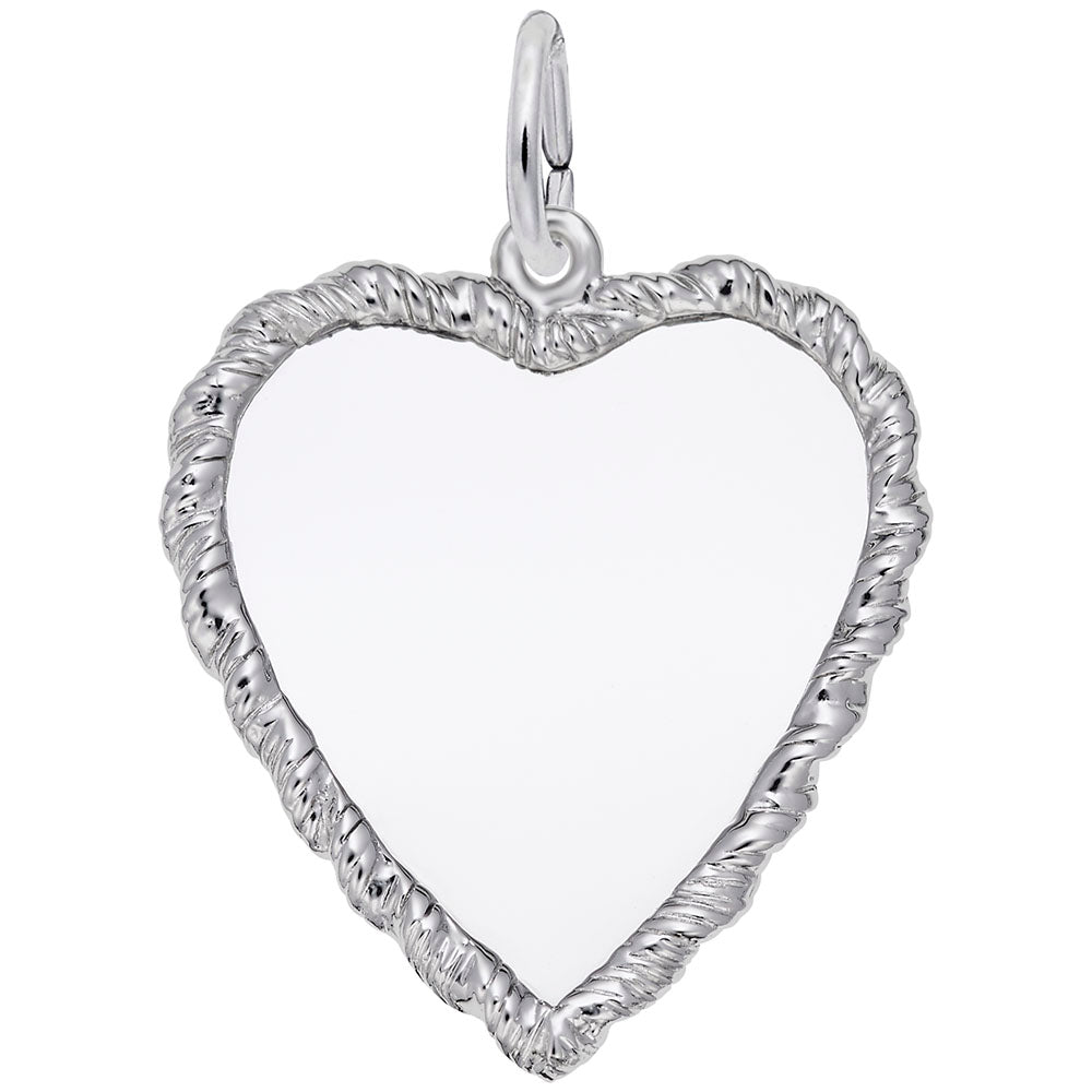 Large Classic Twisted Rope Heart Charm - Elegant Jewelry Accessory 4624