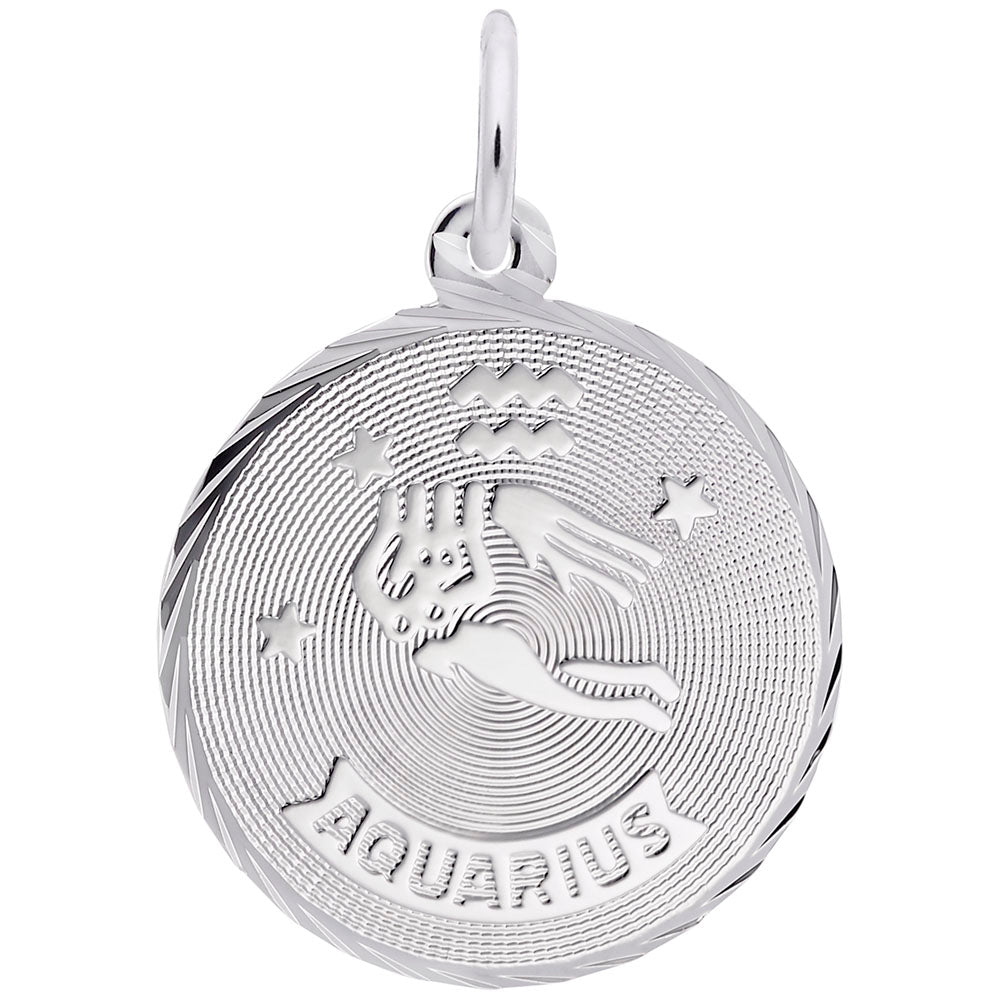 Aquarius Constellation Disc Charm - Zodiac Jewelry for Astrology Lovers 4651