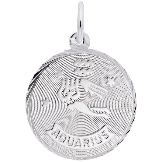 Aquarius Constellation Disc Charm - Zodiac Jewelry for Astrology Lovers 4651
