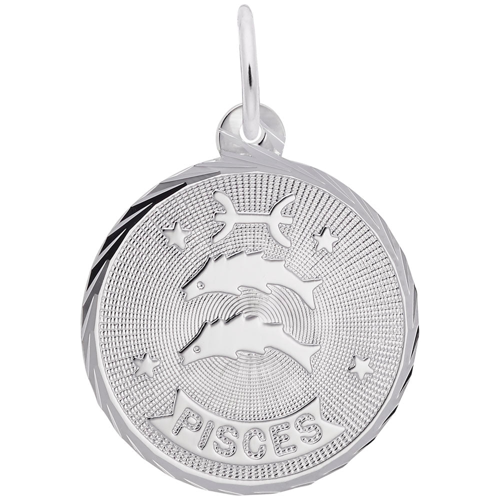 Pisces Constellation Disc Charm - Zodiac Jewelry for Astrology Lovers 4652
