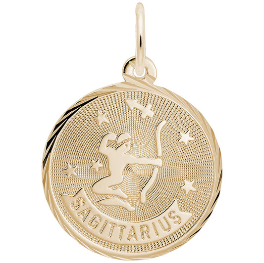 Sagittarius Constellation Disc Charm - Zodiac Jewelry Gift 4661