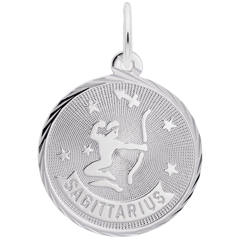 Sagittarius Constellation Disc Charm - Zodiac Jewelry Gift 4661