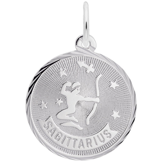 Sagittarius Constellation Disc Charm - Zodiac Jewelry Gift 4661