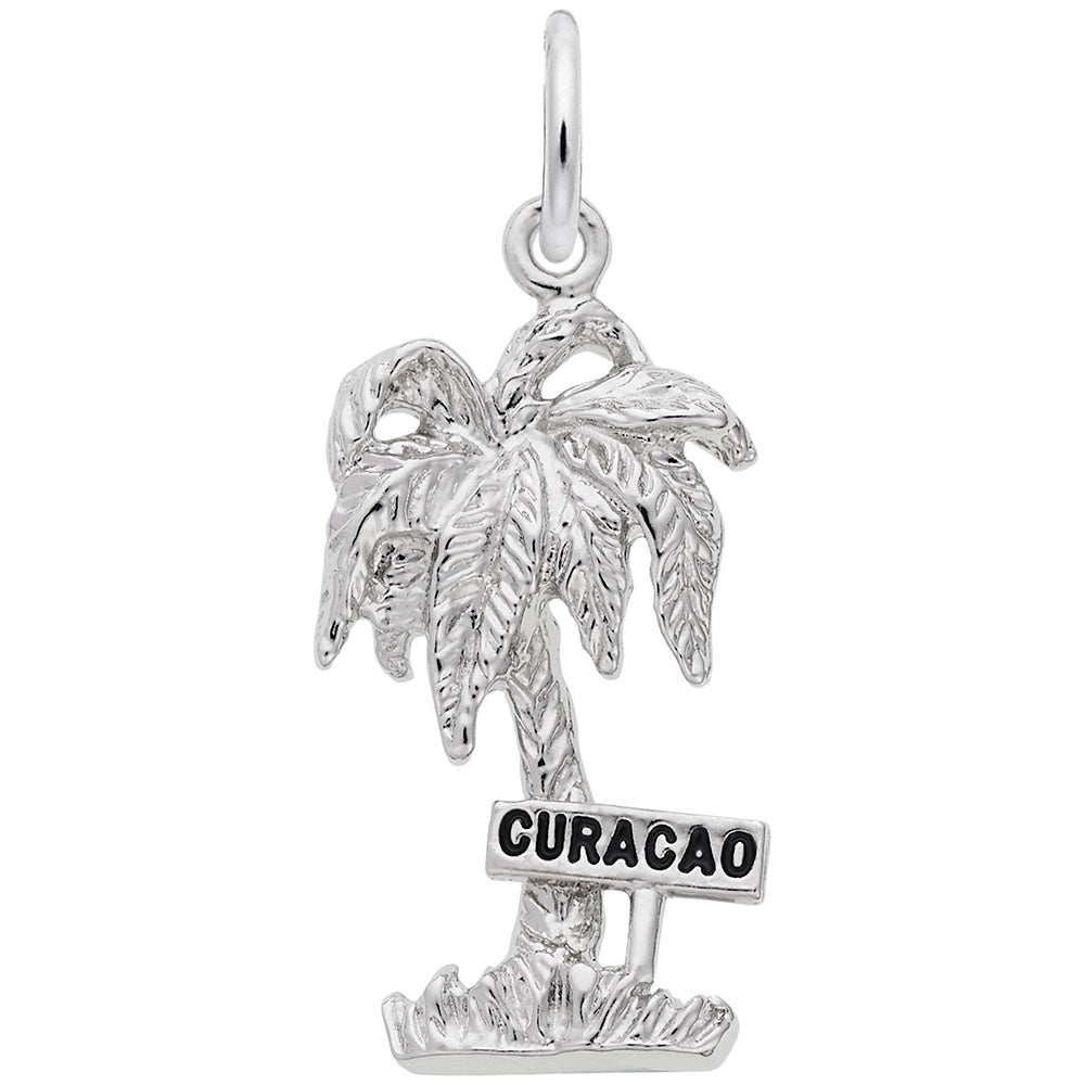 Curacao Palm Tree Charm - Tropical Island Jewelry for Travelers 4663