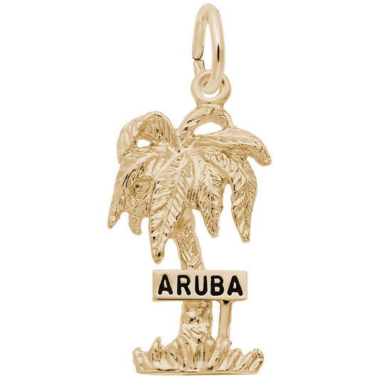Aruba Palm Tree Charm - Tropical Island Jewelry for Travelers 4664