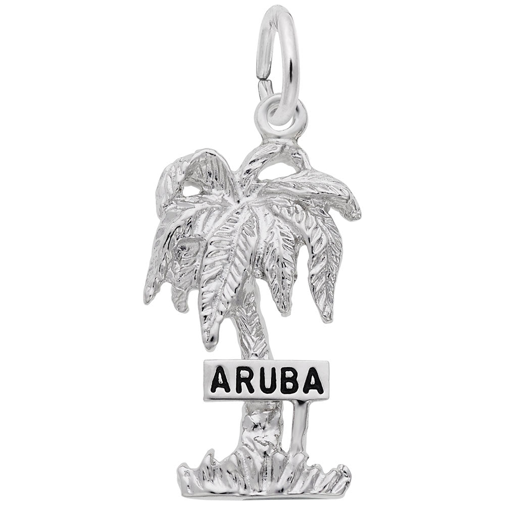 Aruba Palm Tree Charm - Tropical Island Jewelry for Travelers 4664