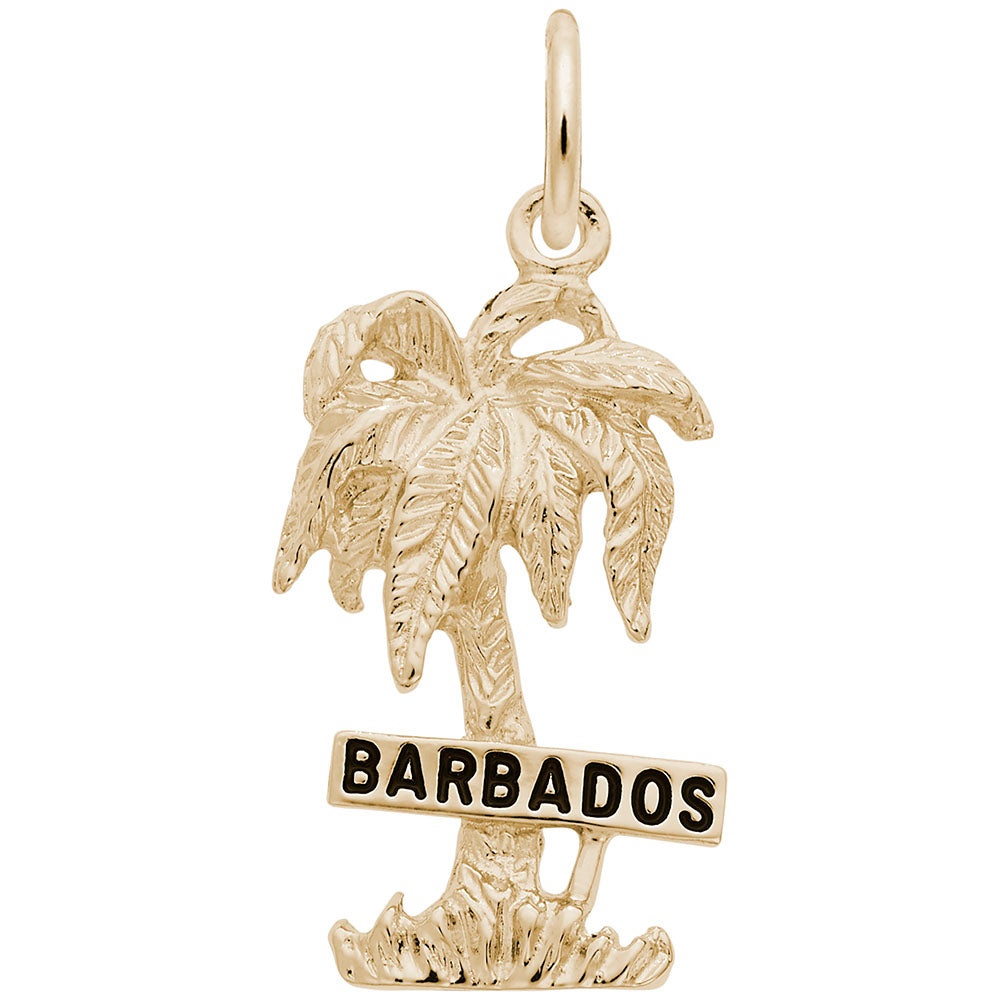 Barbados Palm Tree Charm - Tropical Island Jewelry for Travelers 4665