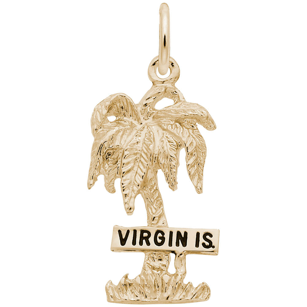 Virgin Islands Palm Tree Charm - Nautical Jewelry for Beach Lovers 4670