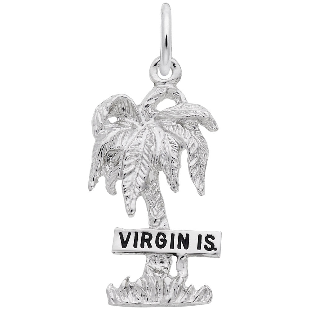 Virgin Islands Palm Tree Charm - Nautical Jewelry for Beach Lovers 4670