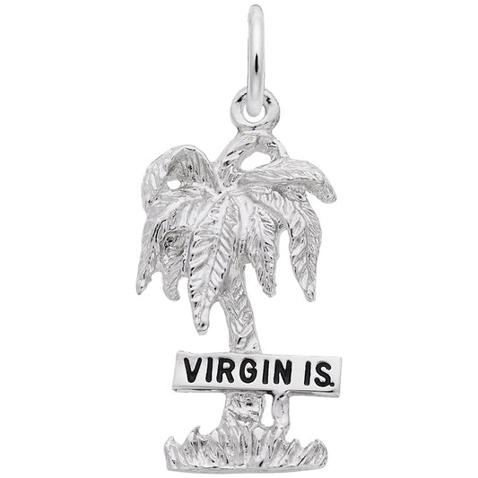 Virgin Islands Palm Tree Charm - Nautical Jewelry for Beach Lovers 4670