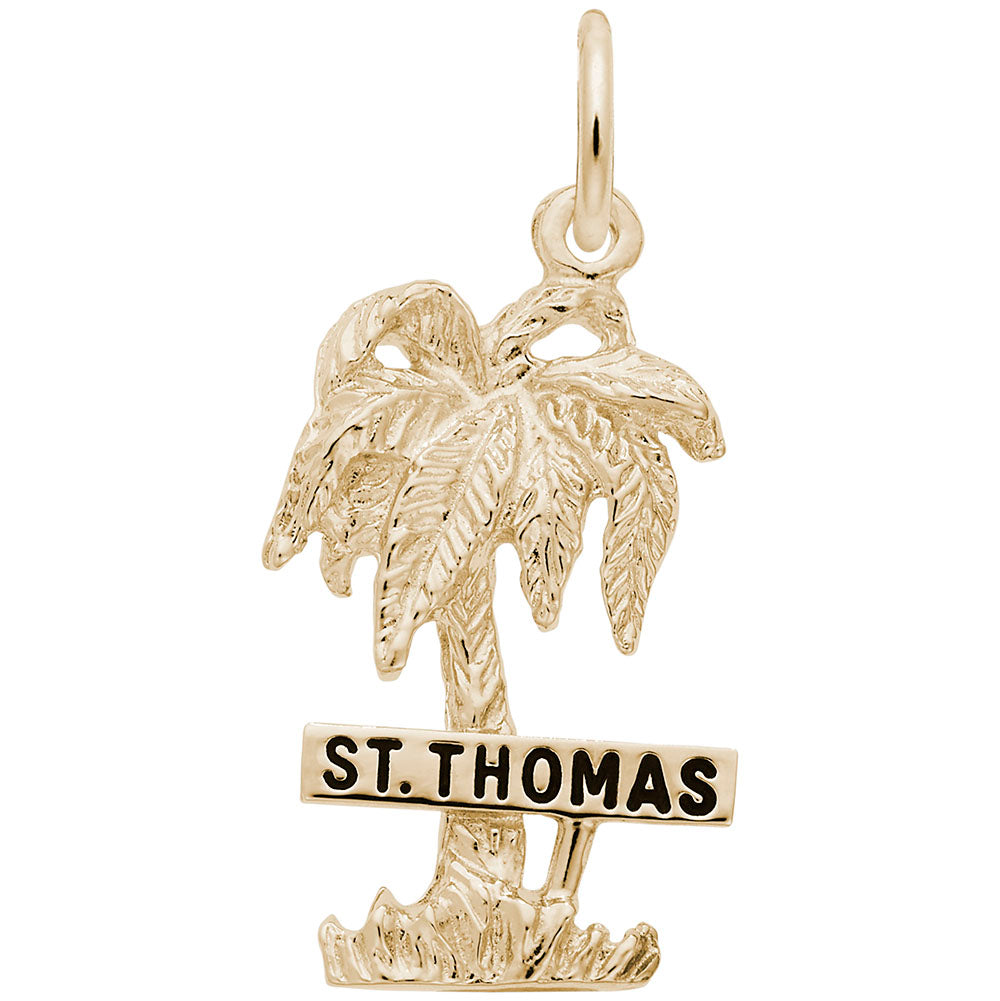 St. Thomas Palm Tree Charm - Tropical Island Jewelry Accessory 4671