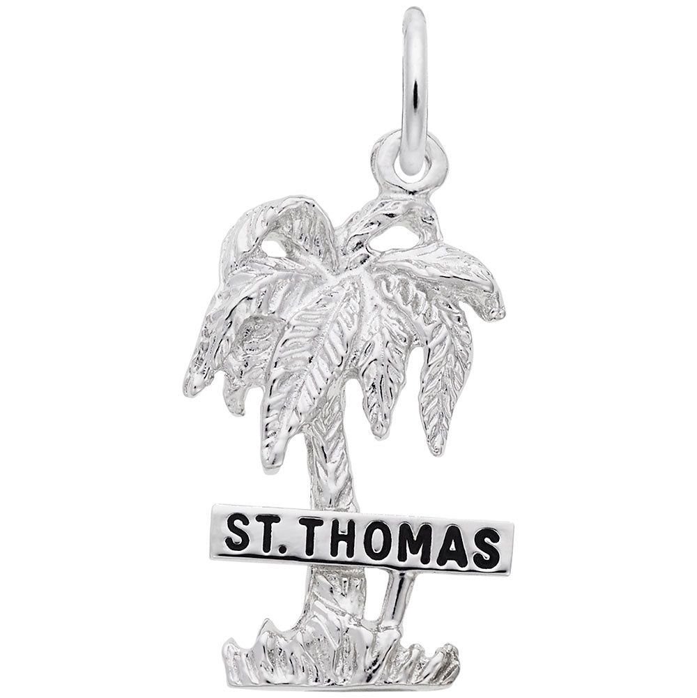 St. Thomas Palm Tree Charm - Tropical Island Jewelry Accessory 4671