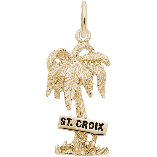 St. Croix Palm Tree Charm - Tropical Island Travel Jewelry 4672