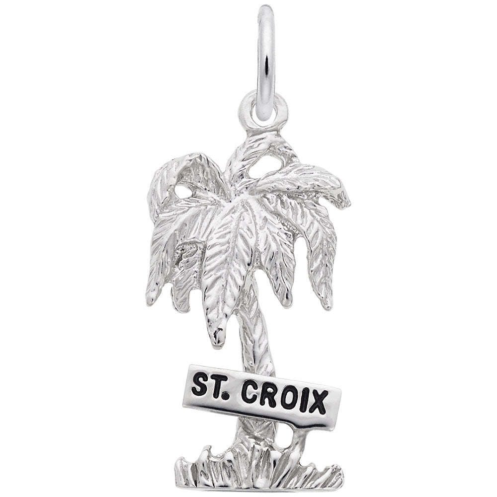 St. Croix Palm Tree Charm - Tropical Island Travel Jewelry 4672