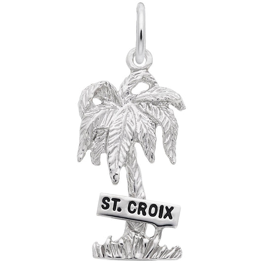 St. Croix Palm Tree Charm - Tropical Island Travel Jewelry 4672