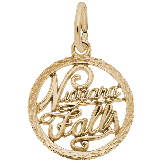 Niagara Falls Diamond Faceted Disc Charm for Travel Lovers 4745