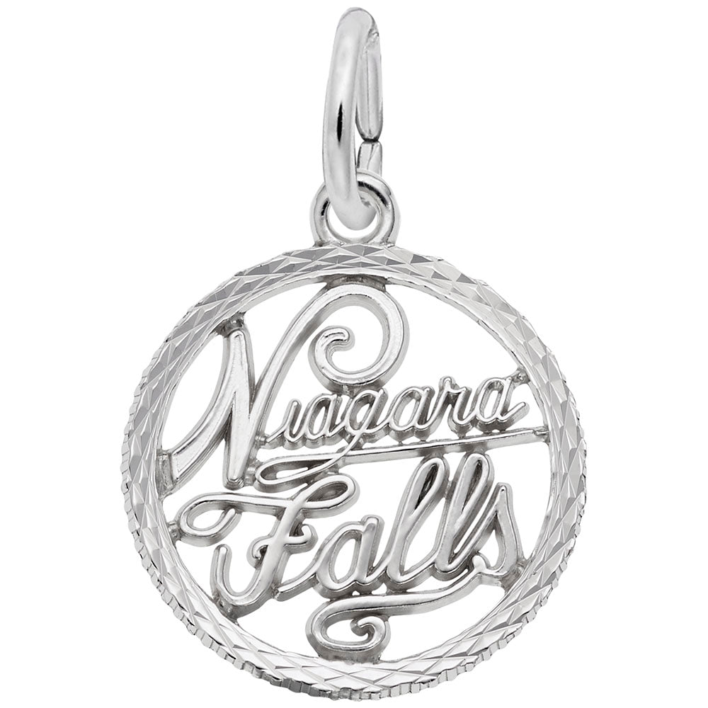 Niagara Falls Diamond Faceted Disc Charm for Travel Lovers 4745