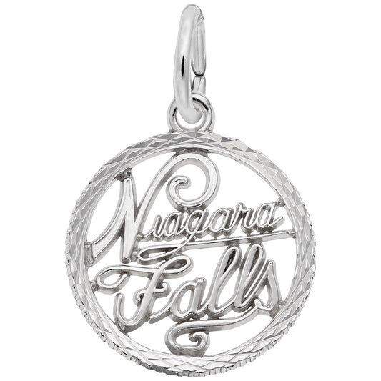 Niagara Falls Diamond Faceted Disc Charm for Travel Lovers 4745
