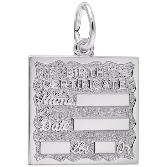 Personalized Birth Certificate Charm for Baby Keepsake Jewelry 4763