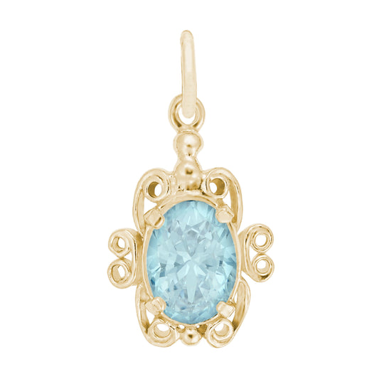 Filigree March Birthstone Charm for Baby - Family & Friendship 4764-003