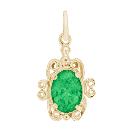 Filigree May Stone Baby Charm - Elegant Family Friendship Jewelry 4764-005