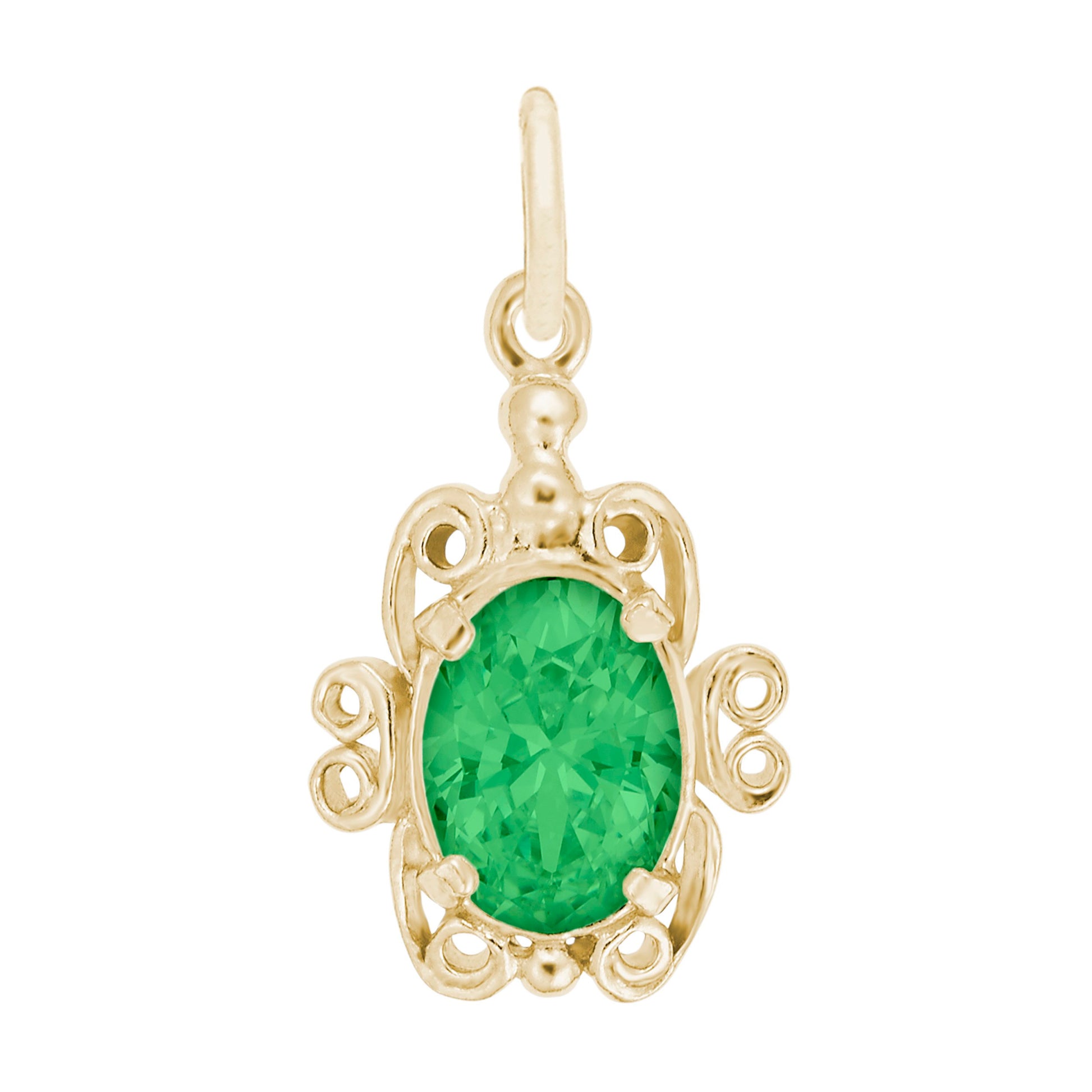 Filigree May Stone Baby Charm - Elegant Family Friendship Jewelry 4764-005