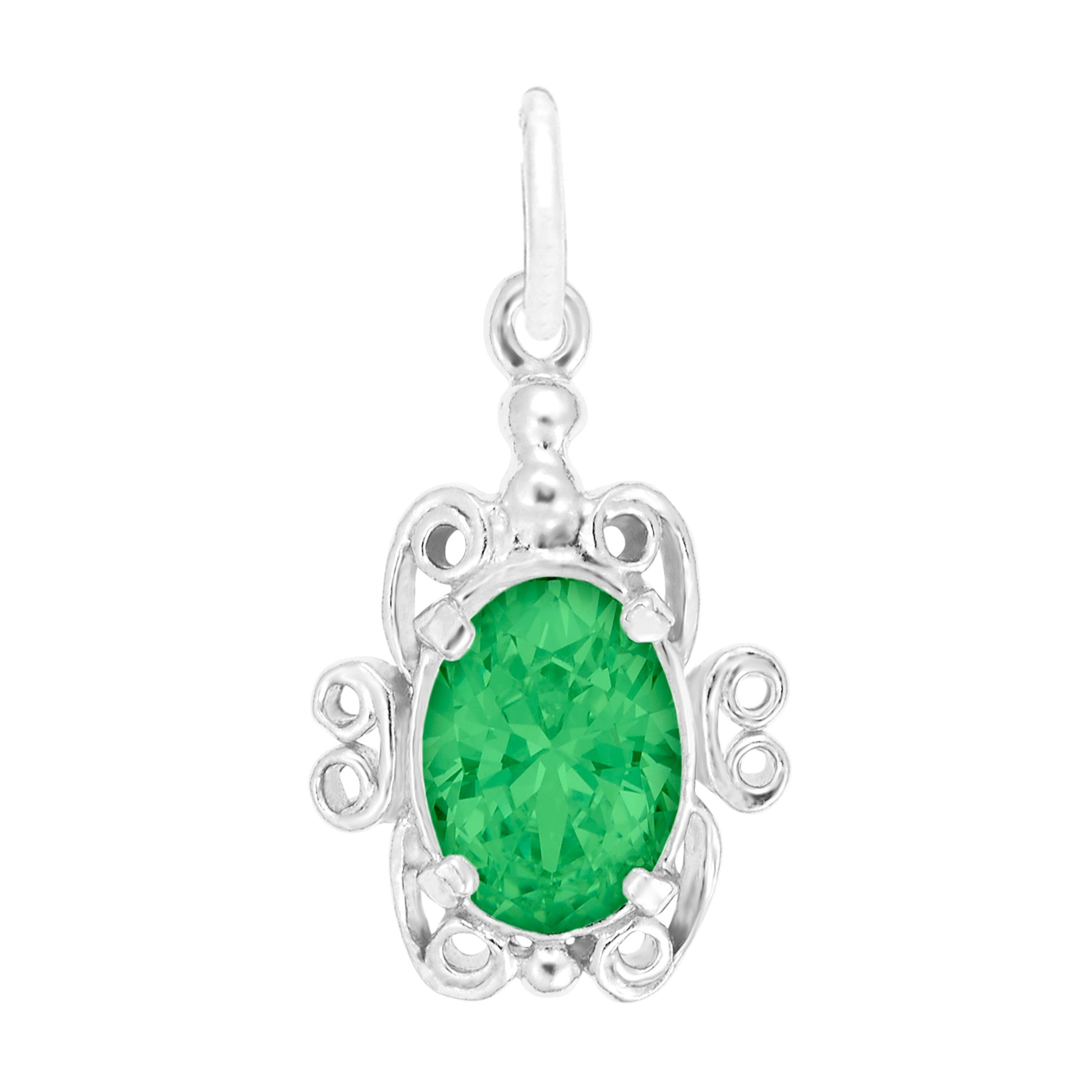 Filigree May Stone Baby Charm - Elegant Family Friendship Jewelry 4764-005