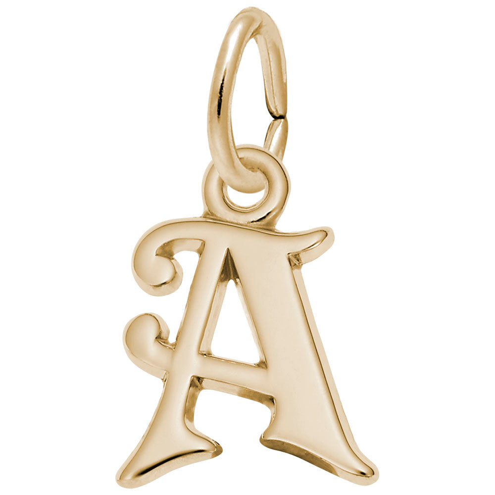 Curly Initial 'A' Accent Charm - Elegant Personalized Jewelry 4765-001