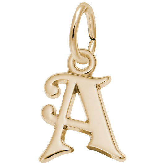 Curly Initial 'A' Accent Charm - Elegant Personalized Jewelry 4765-001