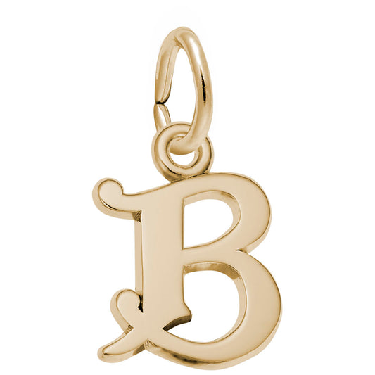 Curly Initial 'B' Accent Charm - Elegant Personalized Jewelry 4765-002