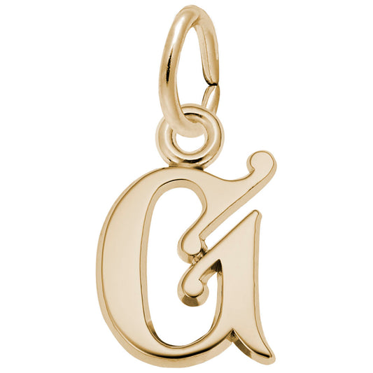 Curly Initial G Accent Charm - Elegant Personalized Jewelry 4765-007