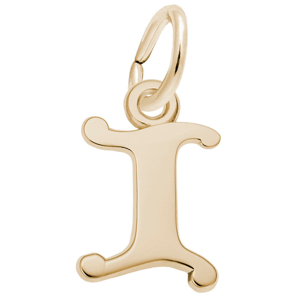 Curly Initial 'I' Accent Charm - Elegant Personalized Jewelry 4765-009
