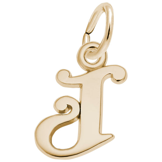 Curly Initial 'J' Accent Charm - Elegant Personalized Jewelry 4765-010