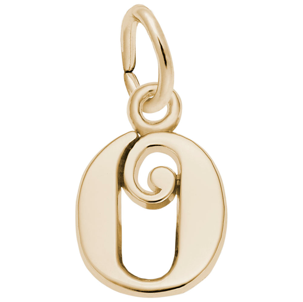 Curly Initial 'O' Accent Charm - Elegant Personalized Jewelry 4765-015