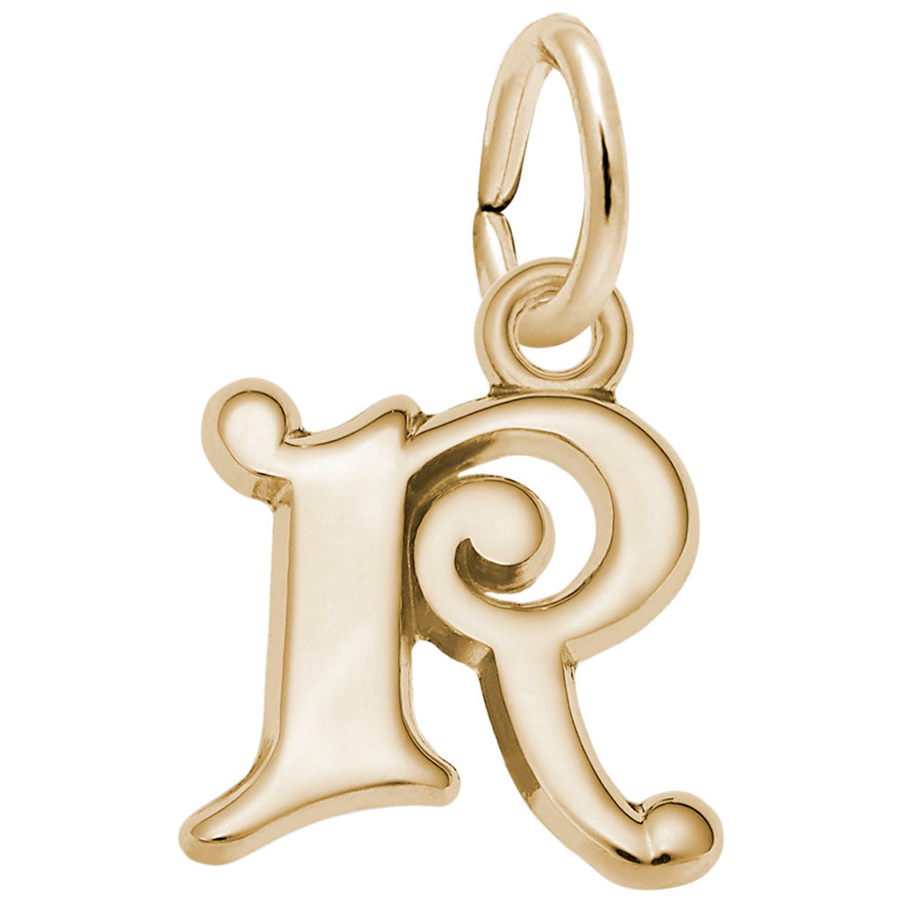 Curly Initial R Accent Charm - Elegant Personalized Jewelry 4765-018
