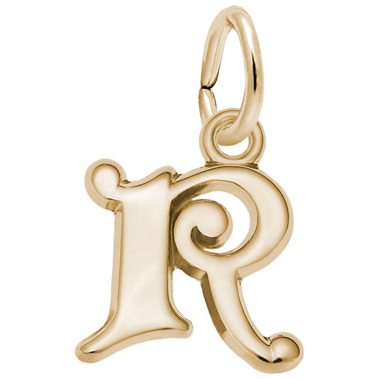 Curly Initial R Accent Charm - Elegant Personalized Jewelry 4765-018