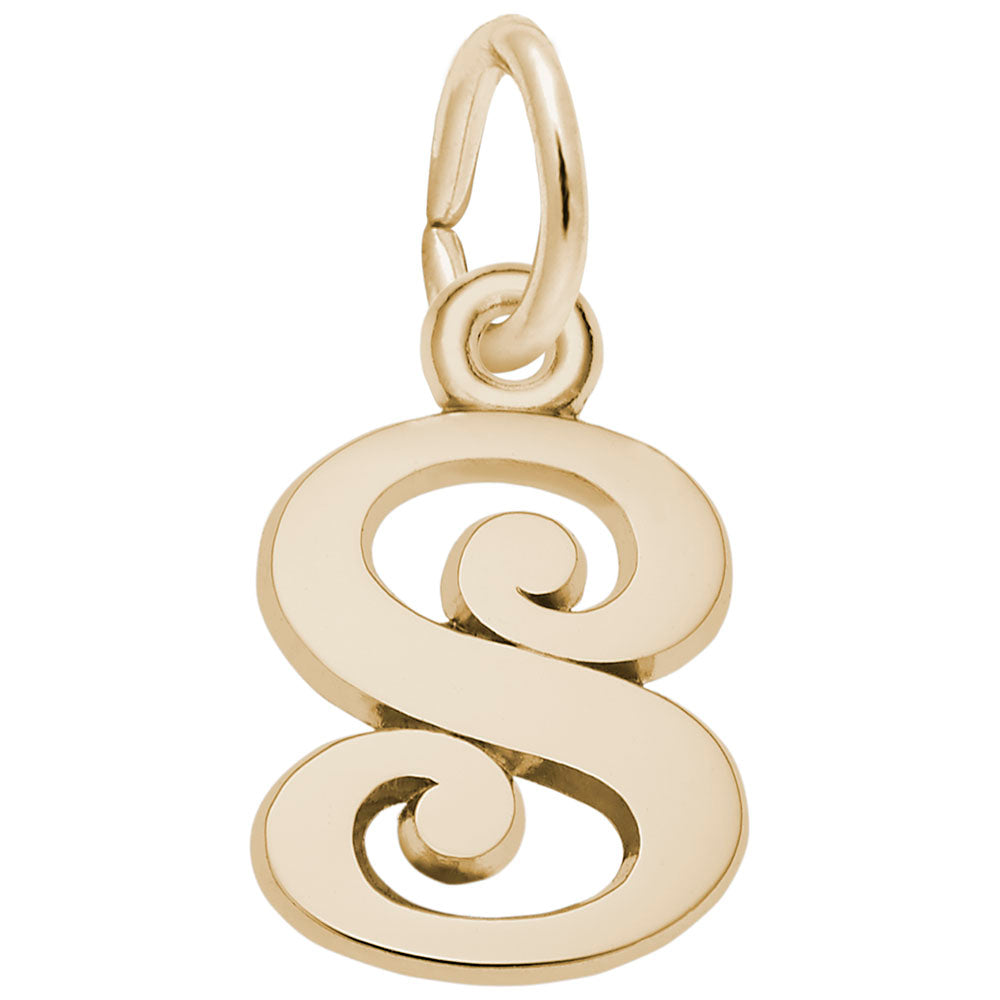 Curly Initial 'S' Accent Charm - Elegant Personalized Jewelry 4765-019