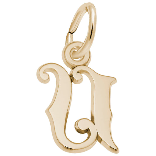 Curly Initial U Accent Charm - Elegant Personalized Jewelry 4765-021