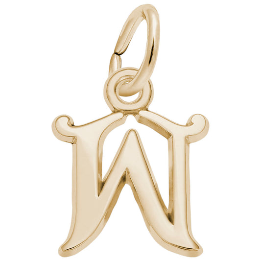 Curly Initial W Accent Charm - Personalized Letter Jewelry 4765-023