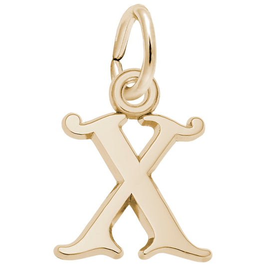 Curly Initial X Accent Charm - Personalized Letter Jewelry 4765-024