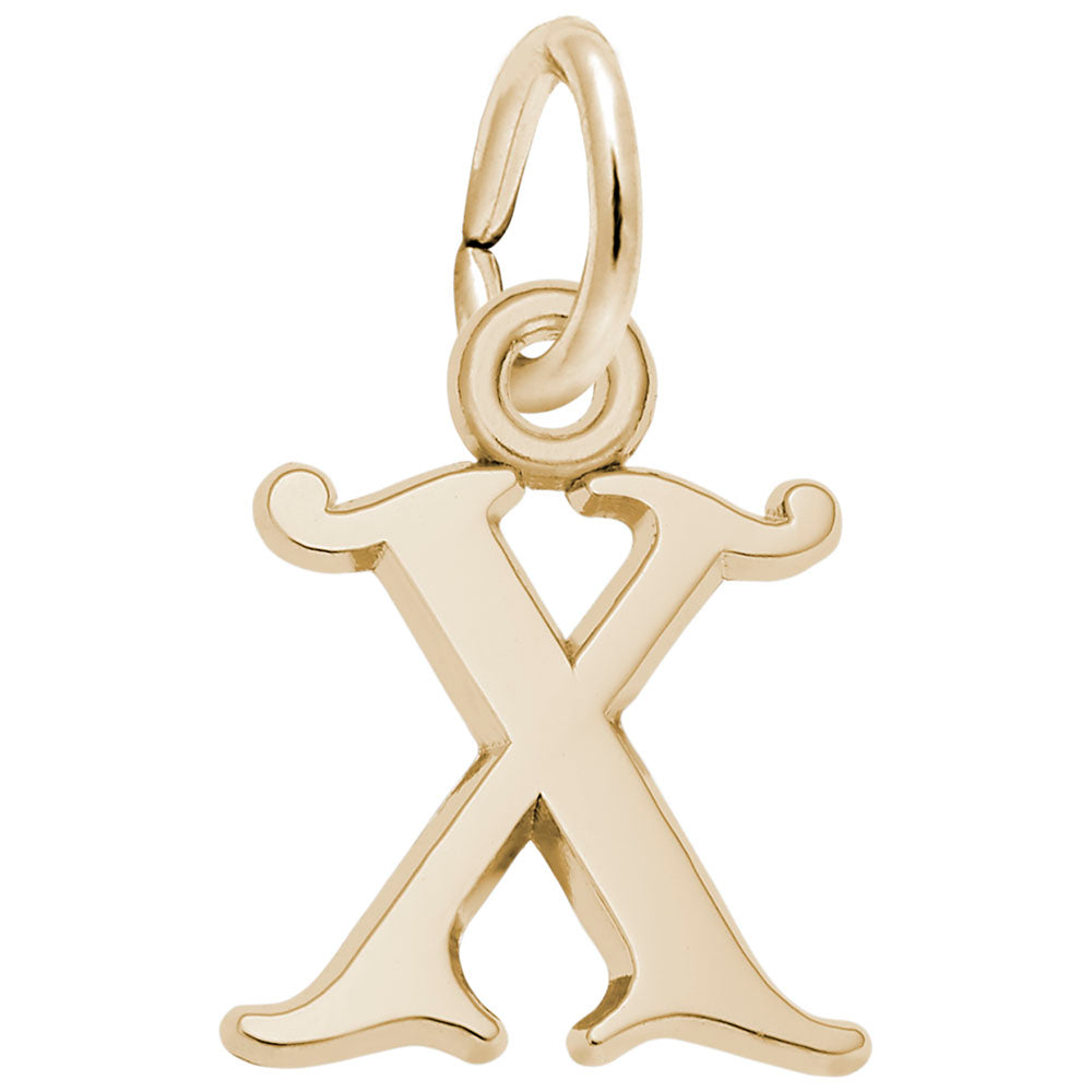 Curly Initial X Accent Charm - Personalized Letter Jewelry 4765-024