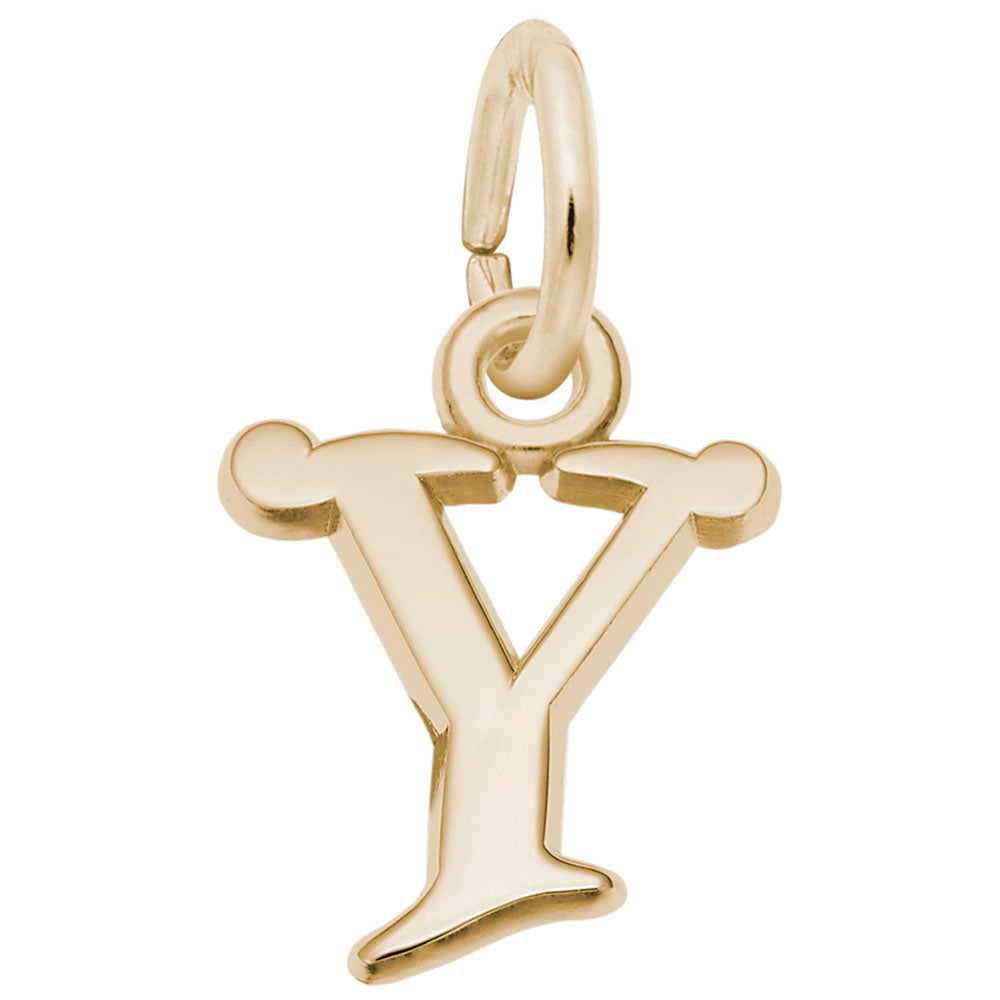 Curly Initial Y Accent Charm - Personalized Letter Jewelry 4765-025