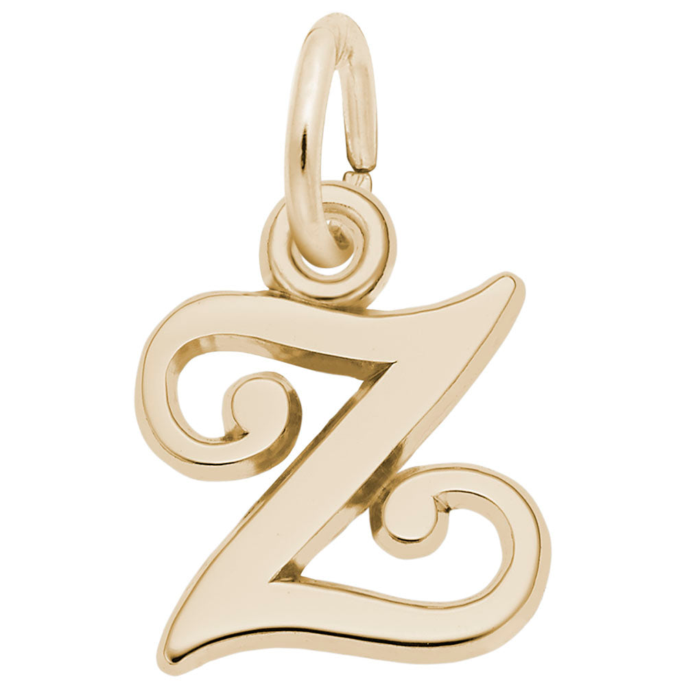Curly Initial Z Accent Charm - Elegant Personalized Jewelry 4765-026