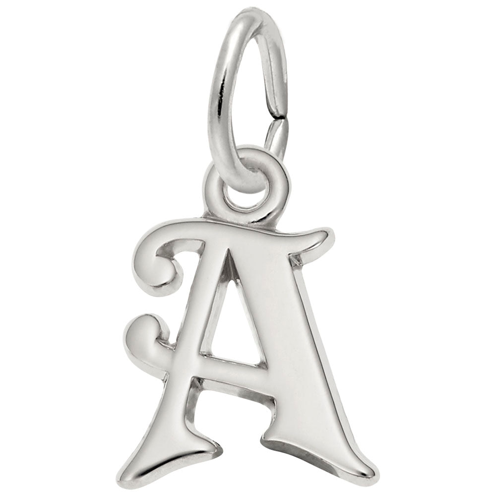 Curly Initial 'A' Accent Charm - Elegant Personalized Jewelry 4765-001