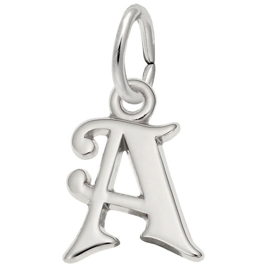 Curly Initial 'A' Accent Charm - Elegant Personalized Jewelry 4765-001