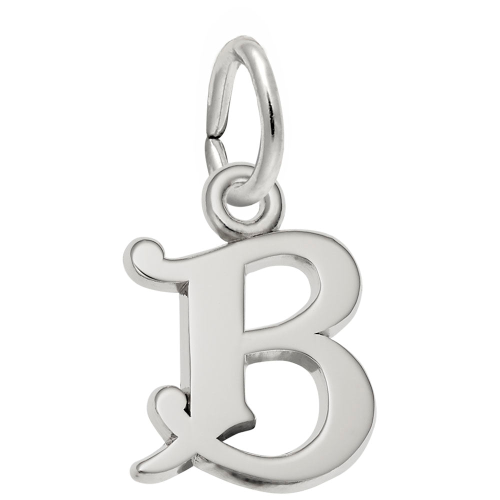 Curly Initial 'B' Accent Charm - Elegant Personalized Jewelry 4765-002