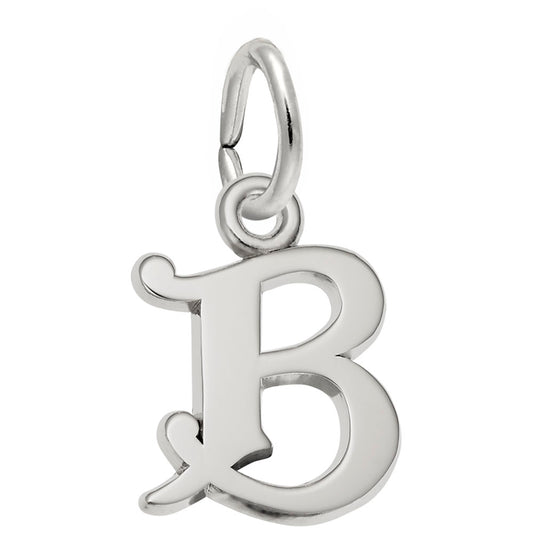 Curly Initial 'B' Accent Charm - Elegant Personalized Jewelry 4765-002