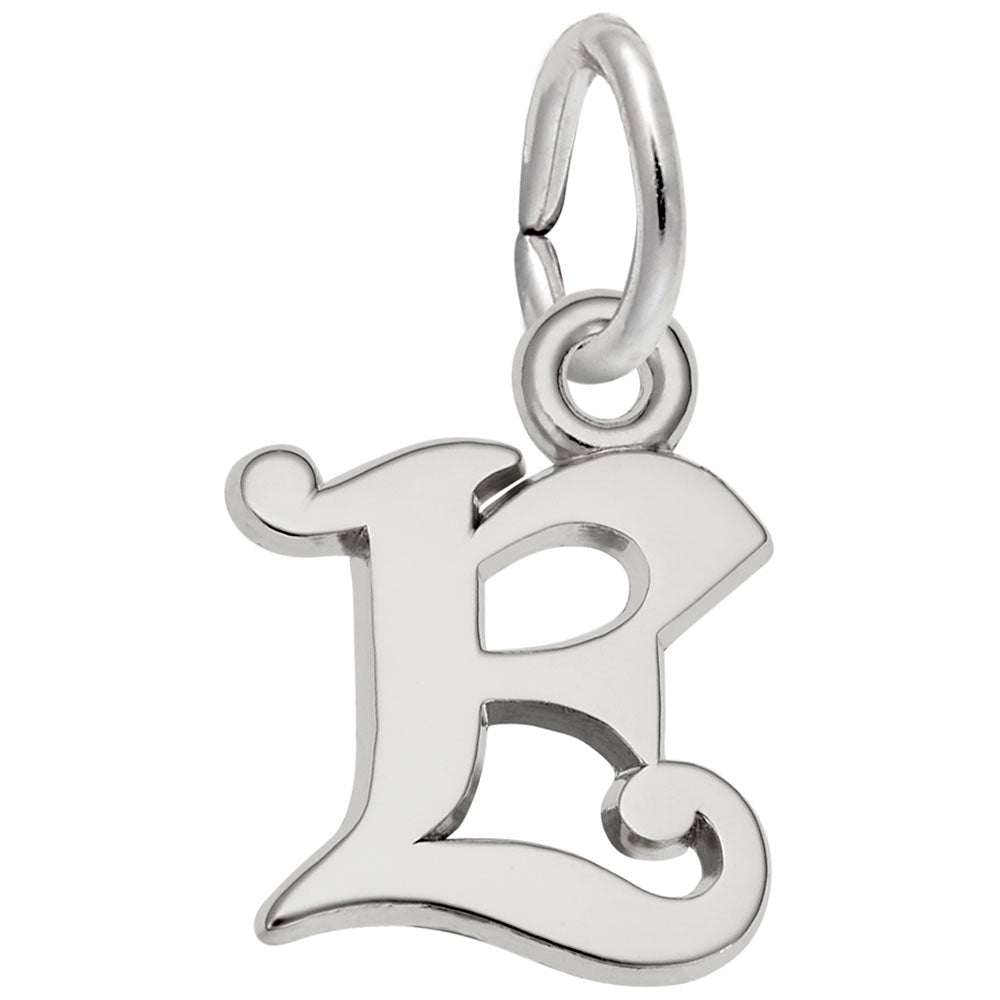 Curly Initial E Accent Charm - Elegant Personalized Jewelry 4765-005